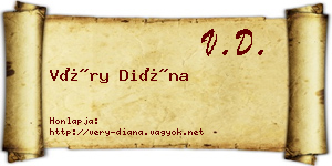 Véry Diána névjegykártya